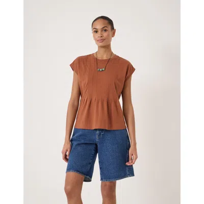 Hush Ellery Pleat Release T-shirt In Brown