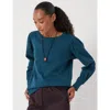 Hush Emily Puff Sleeve Cotton Jersey Top In Blue