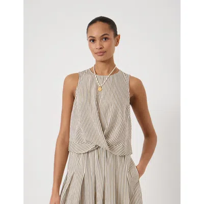 Hush Front Knot Crop Top In Multi