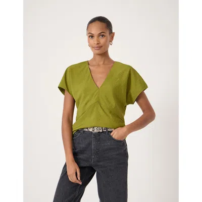 Hush Grace Air Flow Short Sleeve Top In Green