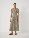 Hush Grace Air Flow V-neck Midi Dress In Black