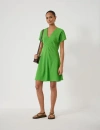 Hush Grace Air Flow V-neck Mini Dress In Green