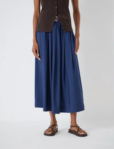 Hush Ivy Pleated Air Flow Midi Skirt In Blue
