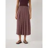 Hush Ivy Pleated Stripe Midi Skirt In Brown