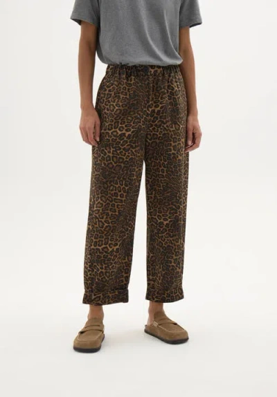 Hush Jack Barrel Leg Pull On Trouser In Brown