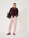 Hush Jack Barrel Leg Pull On Trouser In Pink