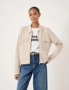 Hush Knitted Zip Front Jacket In Neutral