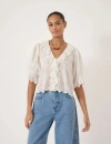 Hush Koa Cotton Broderie Blouse In White