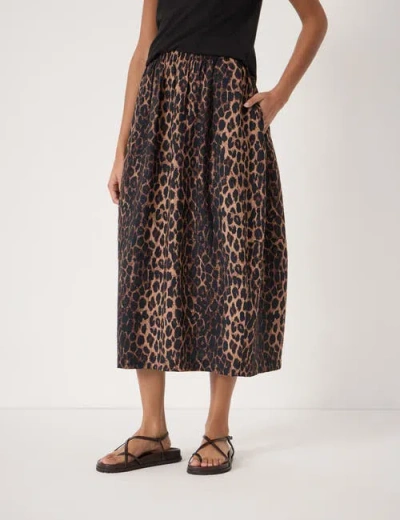 Hush Liddie Air Flow Barrel Midi Skirt In Animal Print