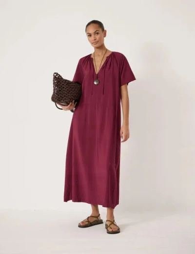 Hush Liddie Short Sleeve Barrel Tank Dress In Burgundy