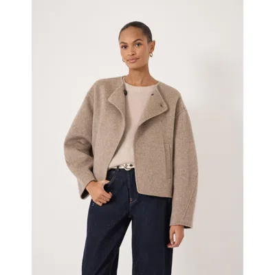 Hush Linnie Double Faced Collarless Jacket In Brown