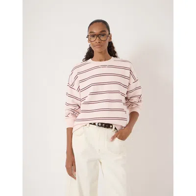 Hush Luca Stripe Heavyweight Sweatshirt In Pink