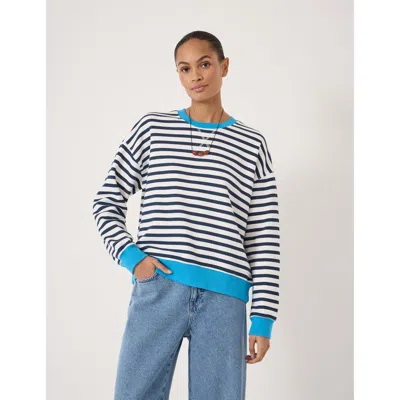 Hush Luca Stripe Heavyweight Sweatshirt In Blue