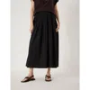 Hush Maddie Pleated Cotton Voile Midi Skirt In Black
