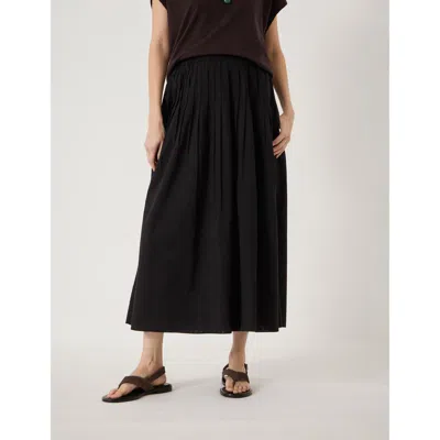 Hush Maddie Pleated Cotton Voile Midi Skirt In Black