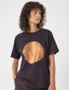 Hush Metallic Graphic Cotton T-shirt In Black