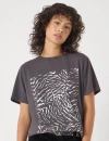 Hush Metallic Graphic T-shirt In Gray