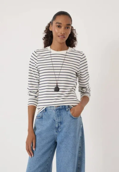 Hush Mia Stripe Slim Long Sleeve Top In White