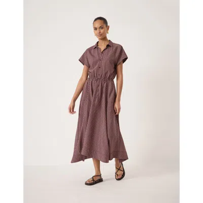 Hush Mira Short Sleeve Hanky Hem Midi Dress In Brown