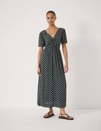 Hush Nelle Gathered Crinkle Maxi Dress In Animal Print