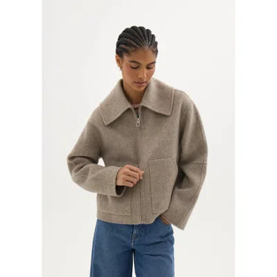 Hush Nerise Double Faced Zip Jacket In Gray