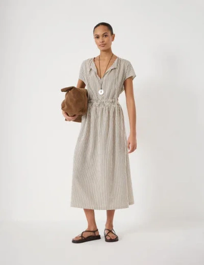 Hush Nika Smocked Waistband Cotton Midi Dress In Neutral