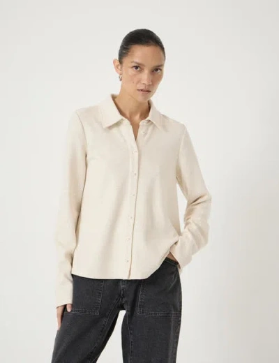 Hush Noa Button A-line Polo Top In White