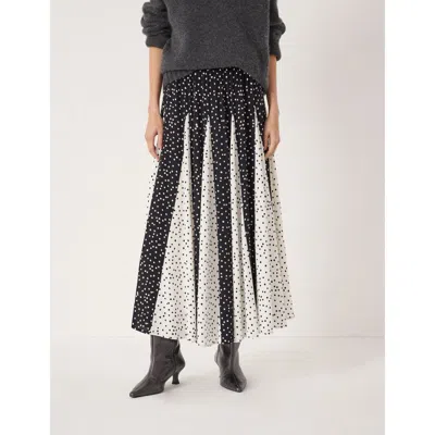 Hush Oti Polka Dot Godet Midi Skirt In Multi