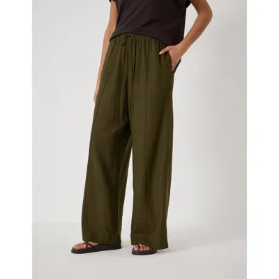Hush Petunia Linen Blend Wide Leg Trousers In Green