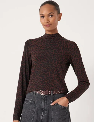 Hush Printed Long Sleeve Top In Black