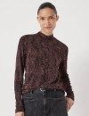 Hush Printed Long Sleeve Top In Brown