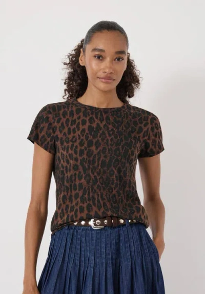Hush Printed Slim Fit Slub T-shirt In Soft Leopard