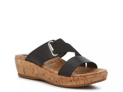 Hush Puppies Coco Wedge Sandal In Black