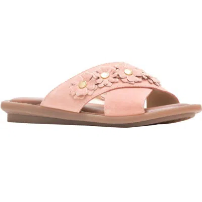 Hush Puppies Olive Xband Slides In Pale Peach In Pink