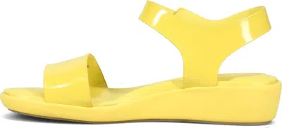 Hush Puppies Women's Brite Jells Quarter Strap Wedge Sandal In Sun Yellow