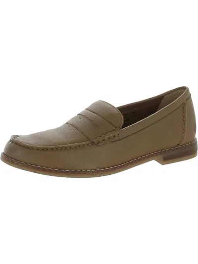 Hush Puppies Wren Loafer Womens Leather Round Toe Loafers In Brown