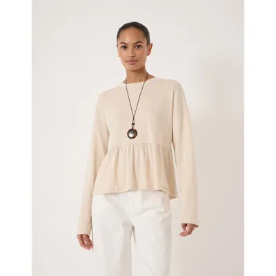 Hush Sana Peplum Jersey Top In White
