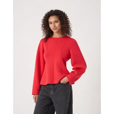 Hush Seam Detail Smart Jersey Top In Red