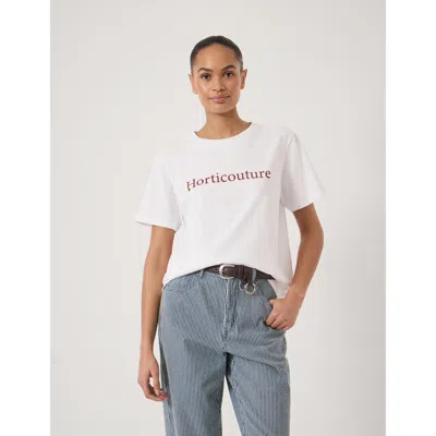 Hush Short Sleeve Crew Neck Graphic T-shirt In White