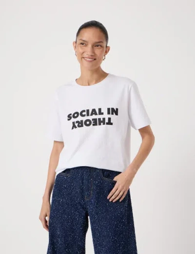 Hush Social In Theory Graphic T-shirt In White