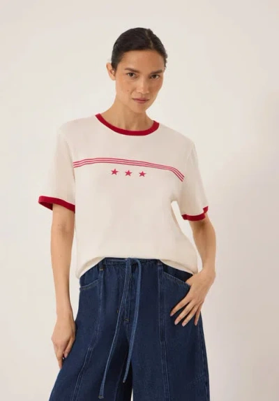 Hush Star Ringer Slim T-shirt In Multi