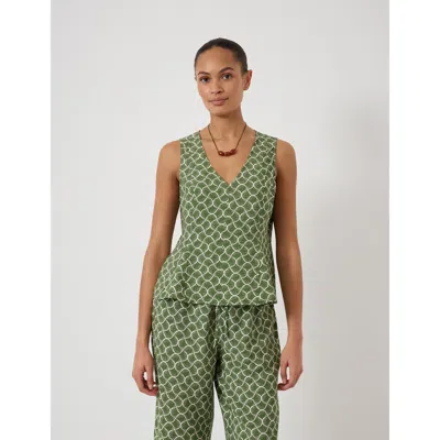 Hush Sybil V-neck Air Flow Godet Top In Green