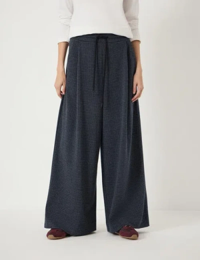 Hush Taylor Check Wide Leg Jersey Pants In Black