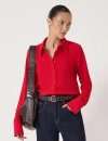 Hush Textured Slim Shirt In Red