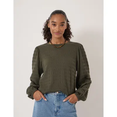 Hush Thalia Seersucker Top In Green