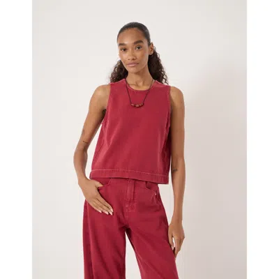 Hush Valerie Denim Shell Top In Red