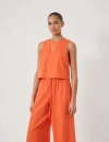 Hush Vera Linen Blend Shell Top In Orange