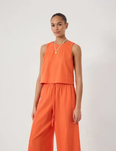 Hush Vera Linen Blend Shell Top In Orange