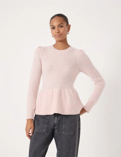 Hush Wool Blend Peplum Top In Pink
