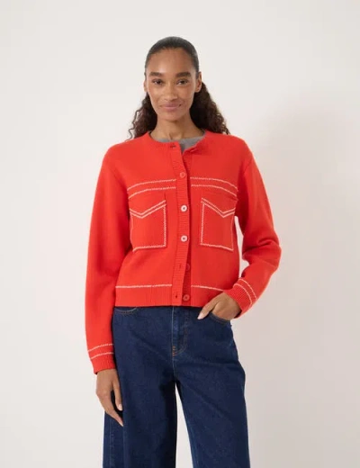 Hush Wool-blend Stitch Detail Cardigan In Multi